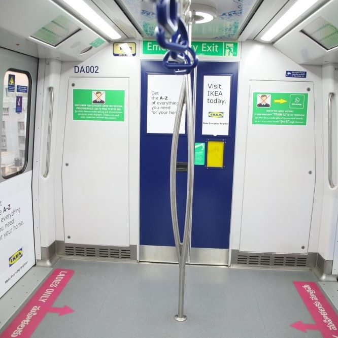 Metro train interior graphics